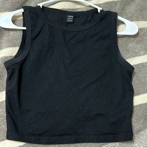 Black cropped tank top from shein in a size small